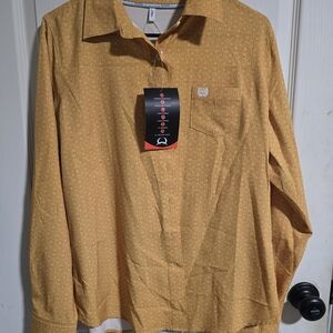 Cinch Women's Button Down Shirt - Mustard Yellow